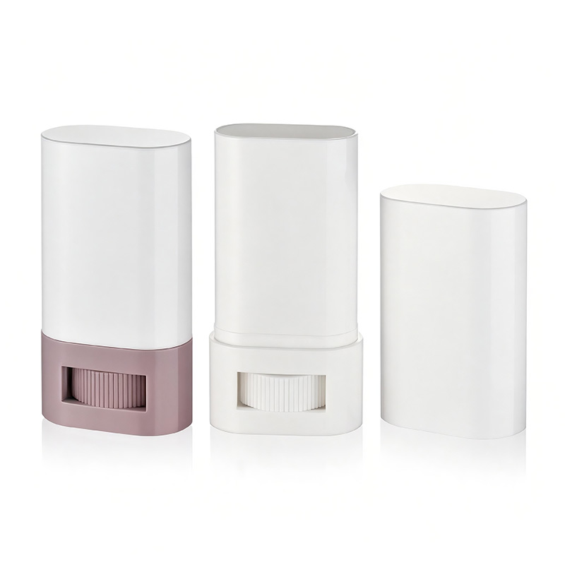 Ovale plastic bodemvullende deodorantstickcontainer